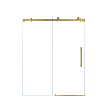 Frameless Single Sliding Shower Door With Handle And Square Tube Track