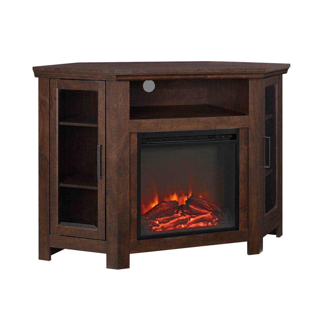 Classic Glass Door Fireplace TV Stand For Tvs Up To 55&quot;