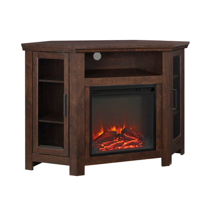 Classic Glass Door Fireplace TV Stand For Tvs Up To 55&quot;