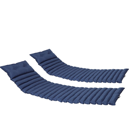 72.83&quot; Outdoor Lounge Chairs (Set of 2), Cushion Replacement Patio Funiture Seat Cushion Chaise Lounge Cushion - Navy Blue