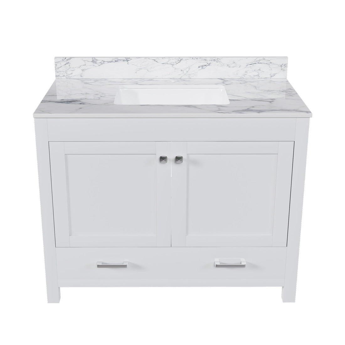43" Bathroom Vanity, Multi Functional Cabinet - White
