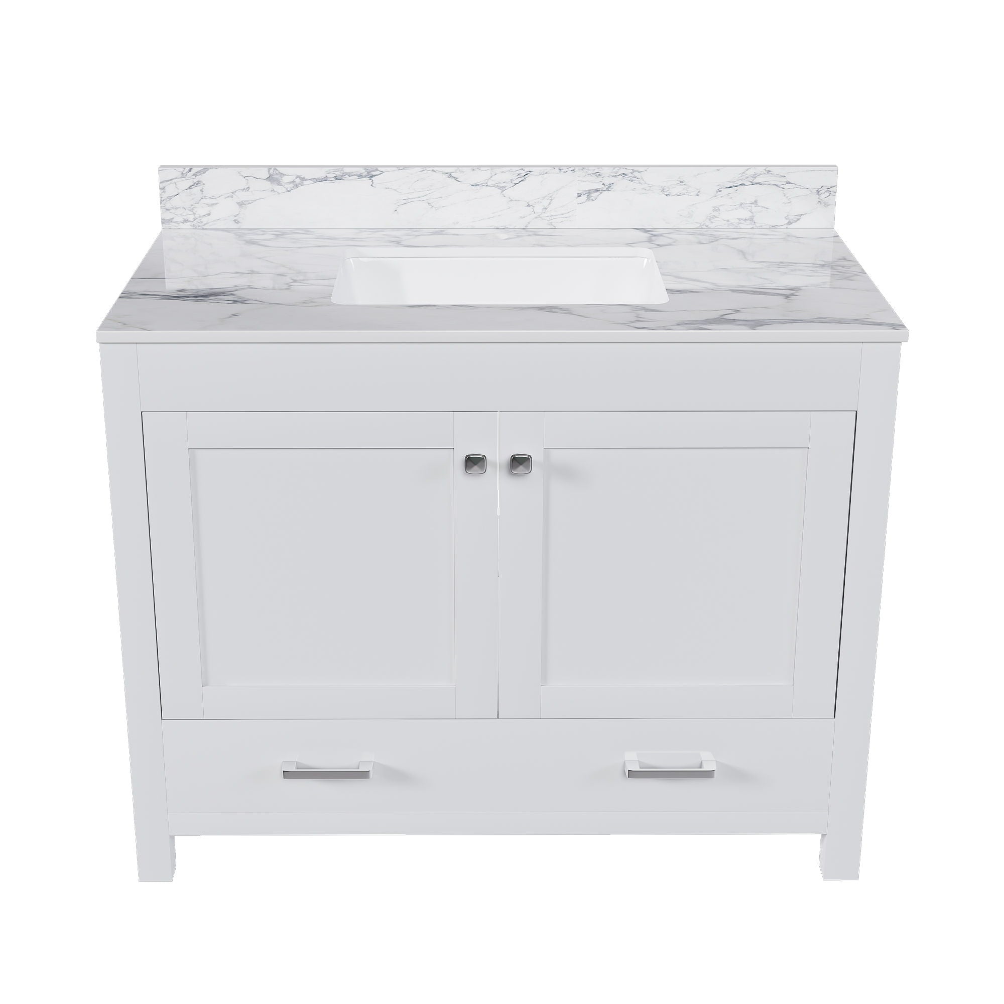 43&quot; Bathroom Vanity, Multi Functional Cabinet - White