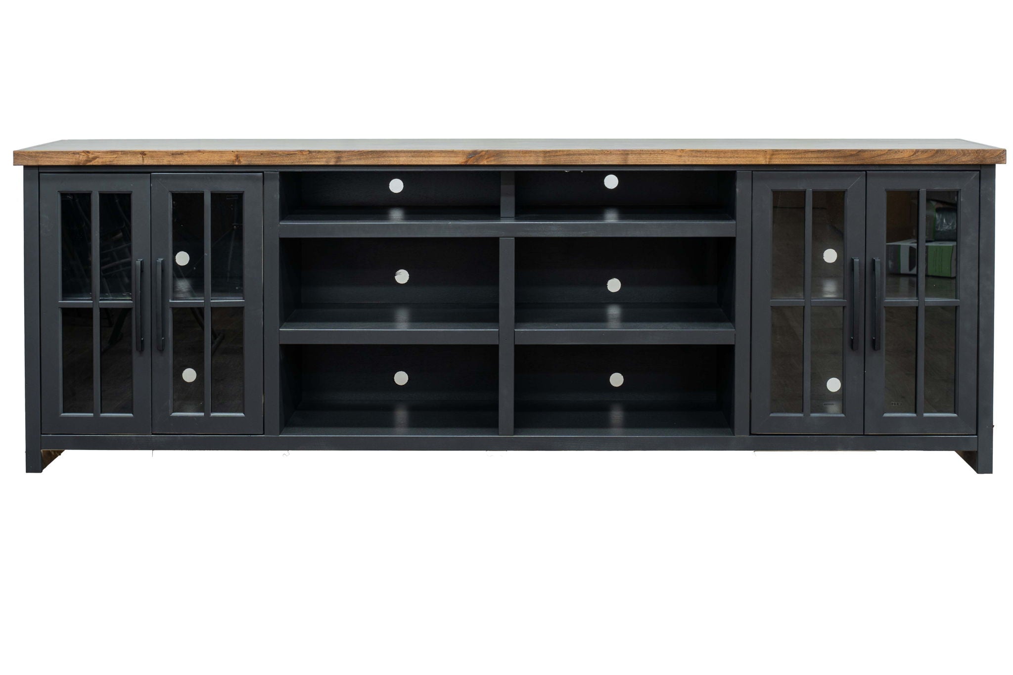 Essex - TV Stand Console For TVs Up To 100&quot; - Black, Whiskey