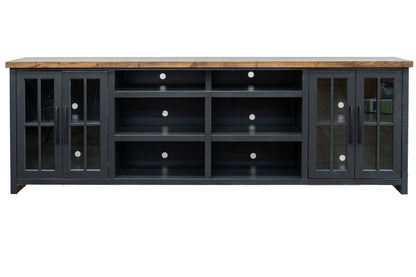 Essex - TV Stand Console For TVs Up To 100&quot; - Black, Whiskey