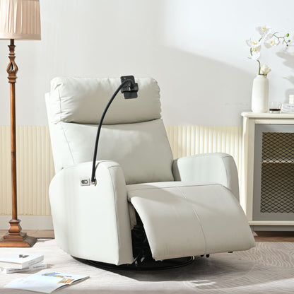 31.5&quot; 270 Power Swivel Rocker Recliner Chair, Electric Glider Reclining Sofa With USB Ports, Power Swivel Glider, Rocking Chair Nursery Recliners For Living Room Bedroom - Light Gray