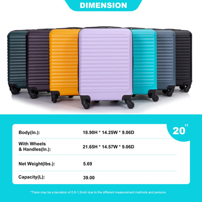 20&quot; Carry On Luggage Lightweight Suitcase, Spinner Wheels