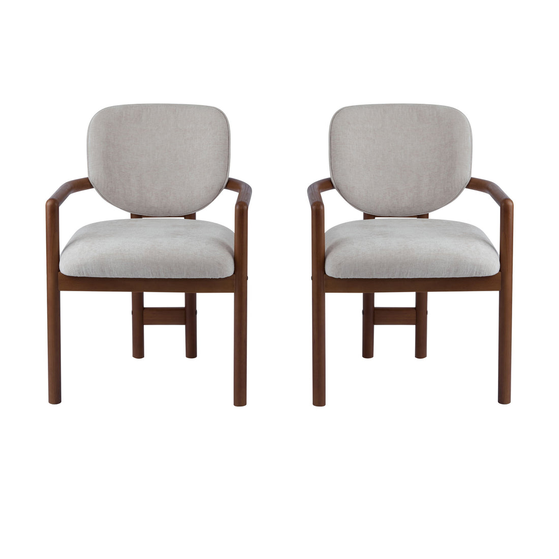 Upholstered Arm Dining Chairs (Set of 2)