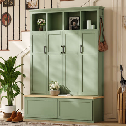 Hall Tree With 4 Hidden Cabinets