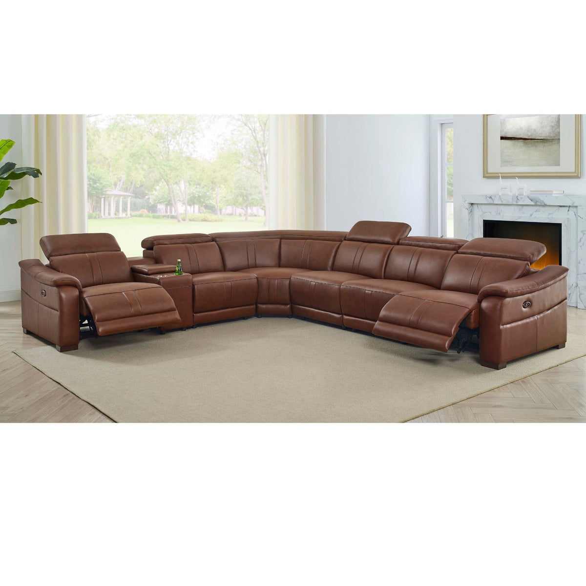 Modular Sectional &amp; Recliner Seat And Adjustable Headrest