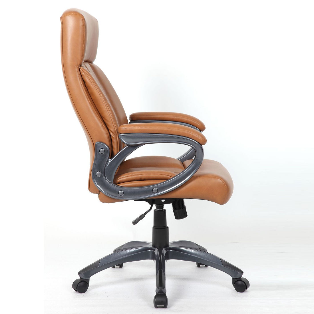 Executive Office Chair, Height Adjustable, Swivel With Padded Armrest &amp; 5 Point Base - Antique Brown