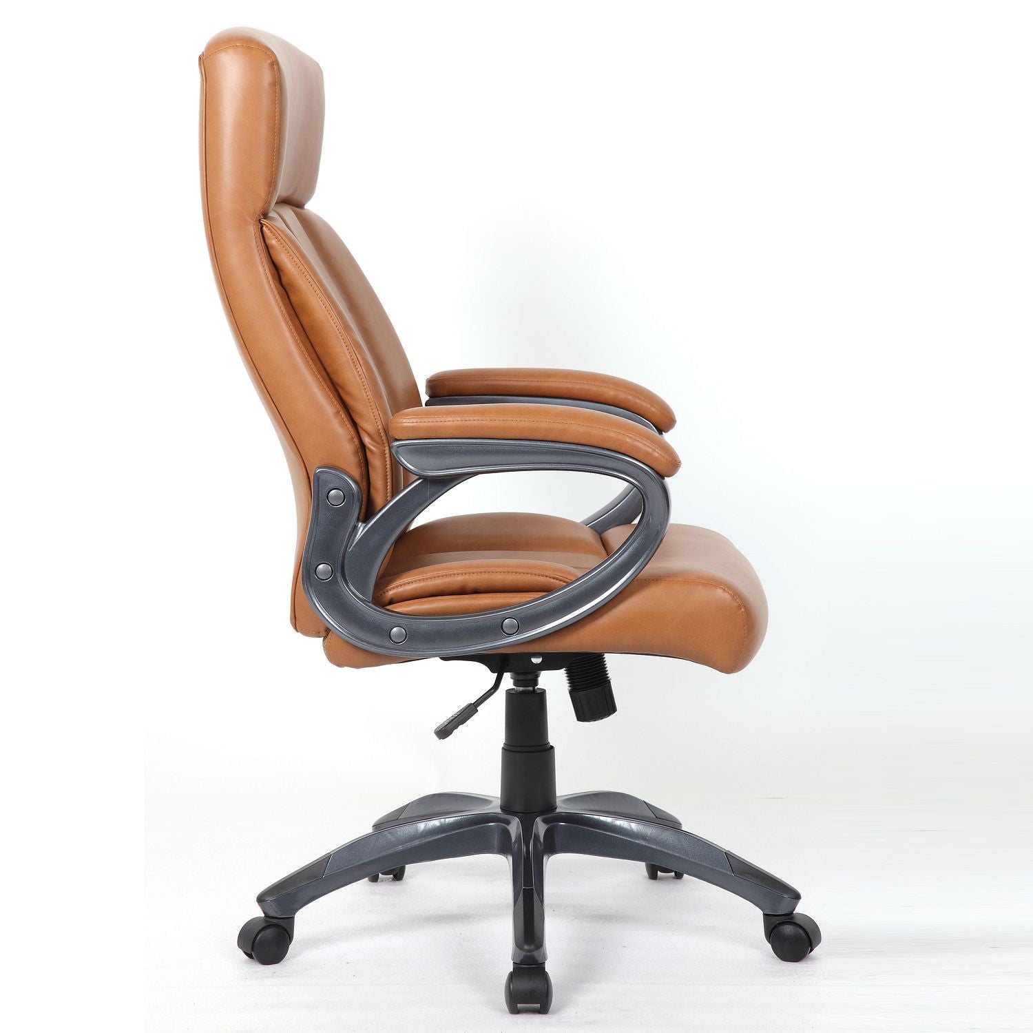 Executive Office Chair, Height Adjustable, Swivel With Padded Armrest &amp; 5 Point Base - Antique Brown