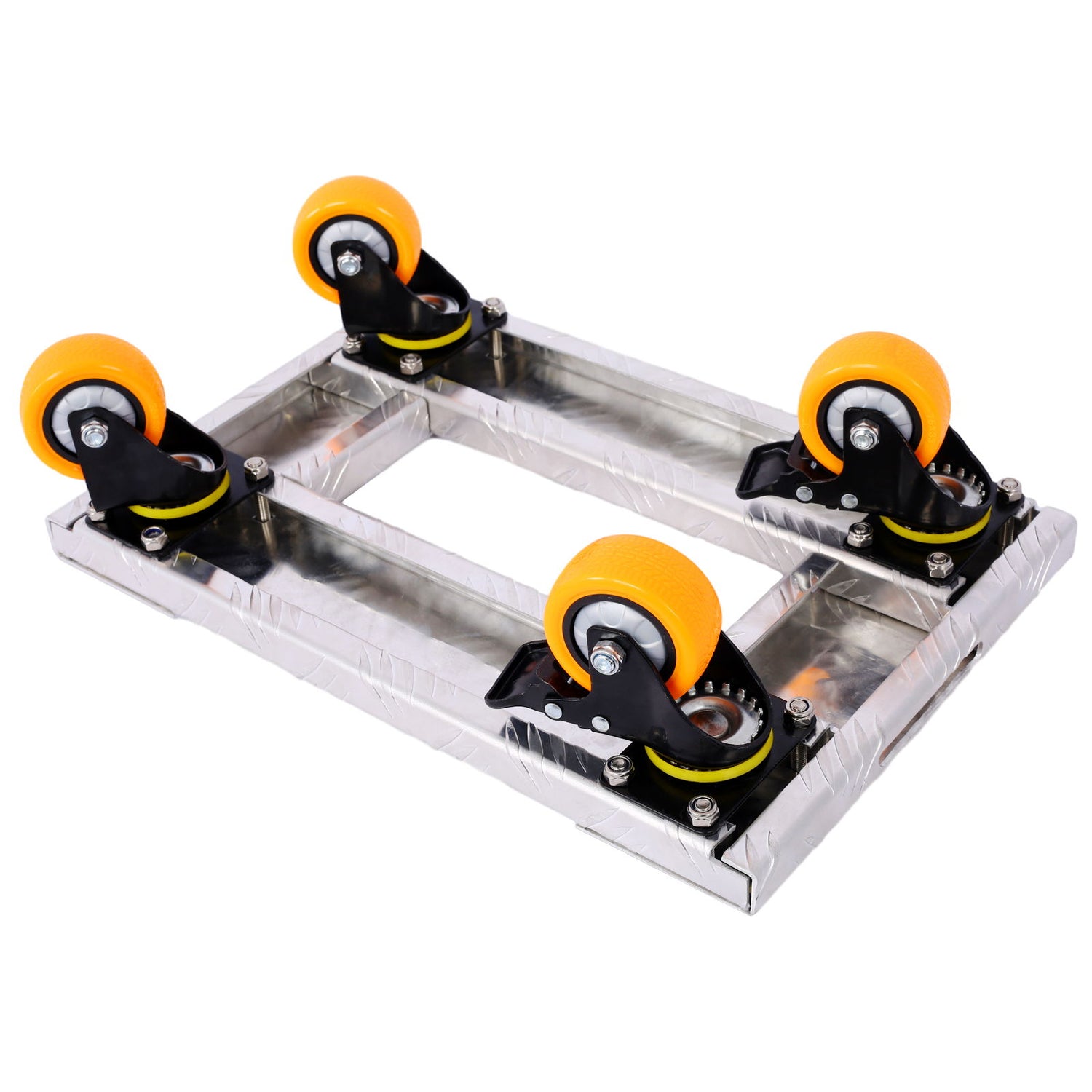 Heavy Duty Furniture Dolly Trolley Car, Aluminum Frame With 3&quot; Tpu Professional Casters, Brake Option
