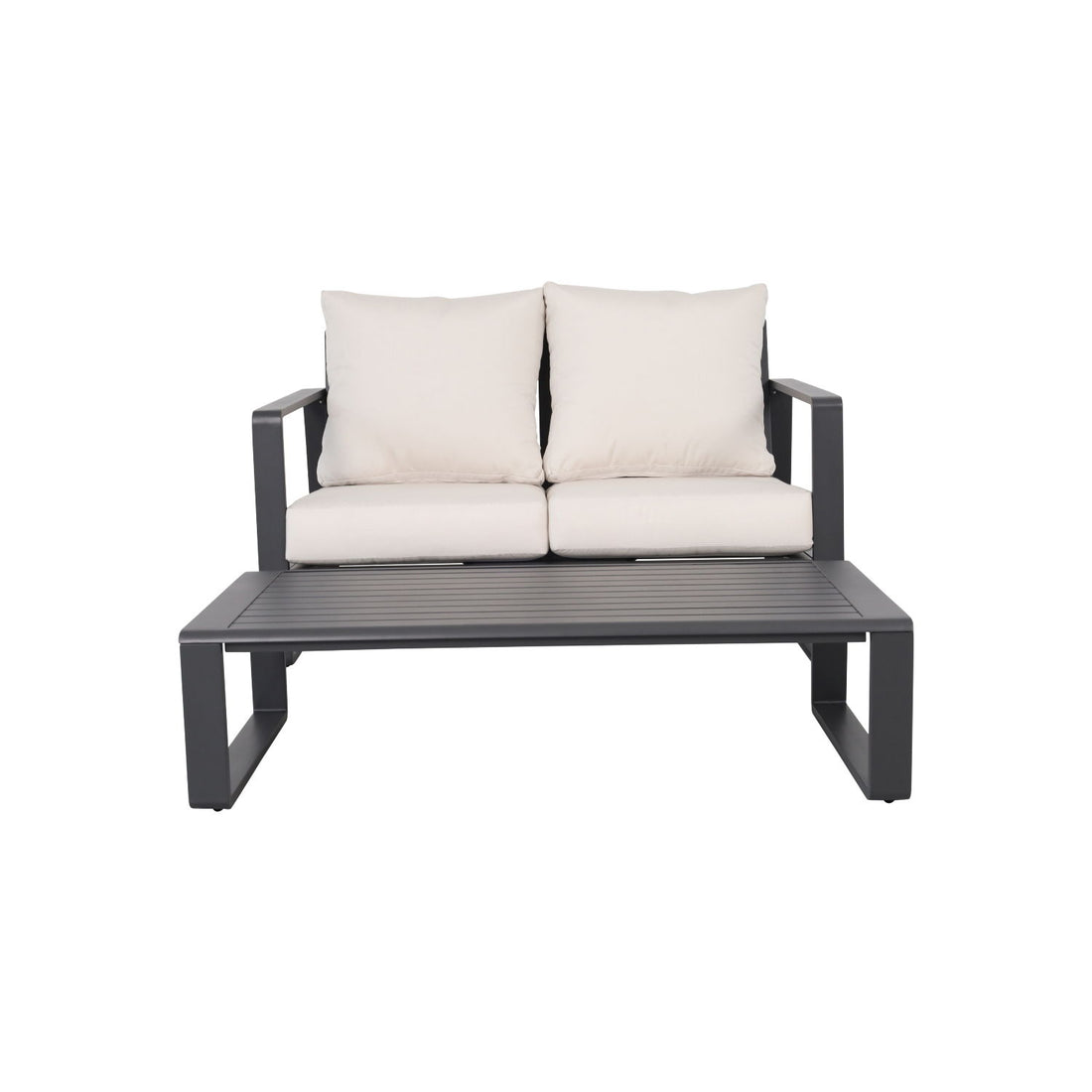 Double Sofa With Rectangular Coffee Table, Cushions Tino Tino - Beige