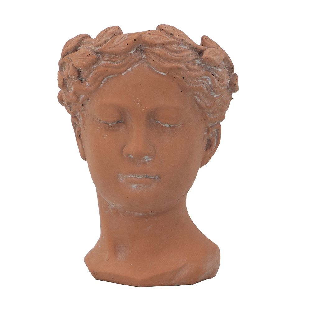 D6X9&quot; Visage Head Bust Planter - Brown
