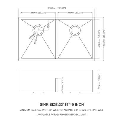 Modern Double Bowl Undermount Sink Design With 10&quot; Deep Basins