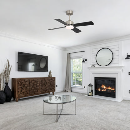 42" Ceiling Fan With Light And Memory Function, DC Reversible Motor, 4 Blades