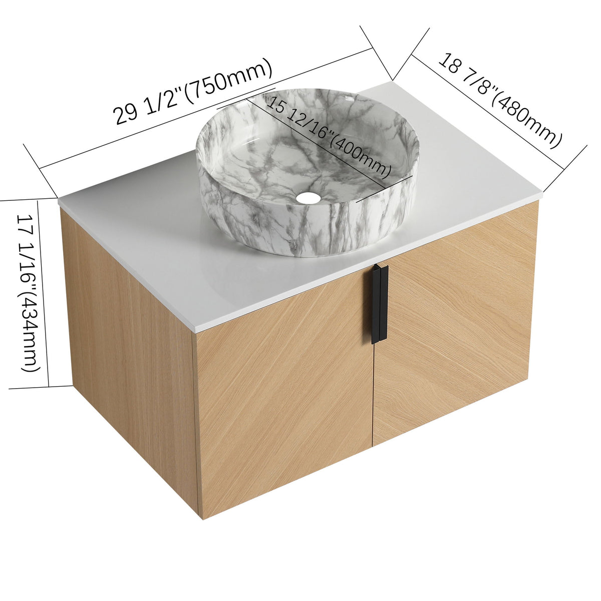 Wall Mounted Design Bathroom Vanity &amp; Art Sink