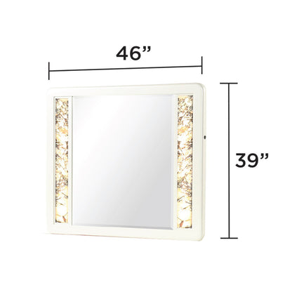 La Pierre - Rectangular Mirror &amp; LED Lighting Panels - Beige