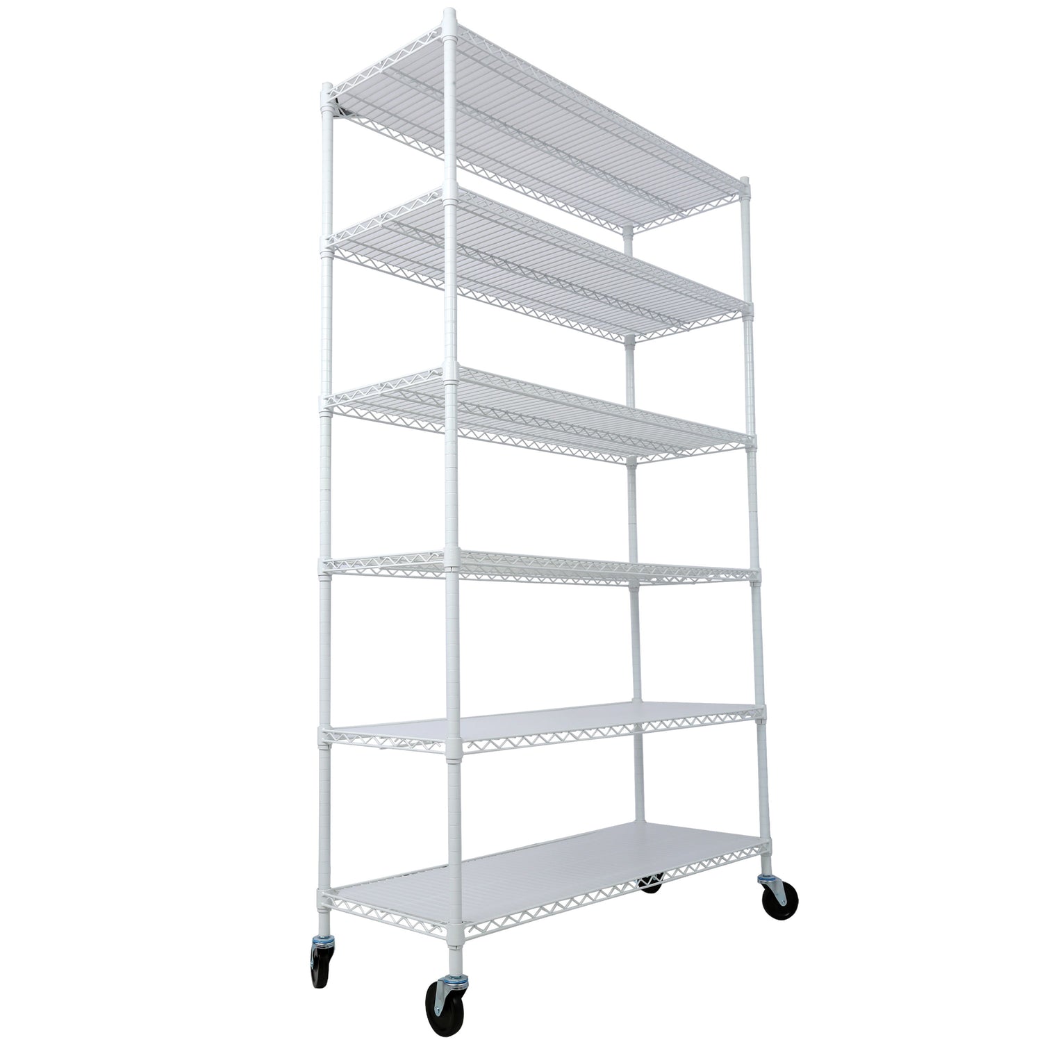 6 Tier 6000Lbs Capacity Nsf Metal Shelf Wire Shelving Unit, Heavy Duty Adjustable Storage Rack With Wheels &amp; Shelf Liners For Commercial Grade Utility Steel Storage Rack