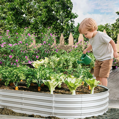 Heavy Duty Galvanized Raised Garden Bed Kit For Vegetables, Flowers &amp; Herbs