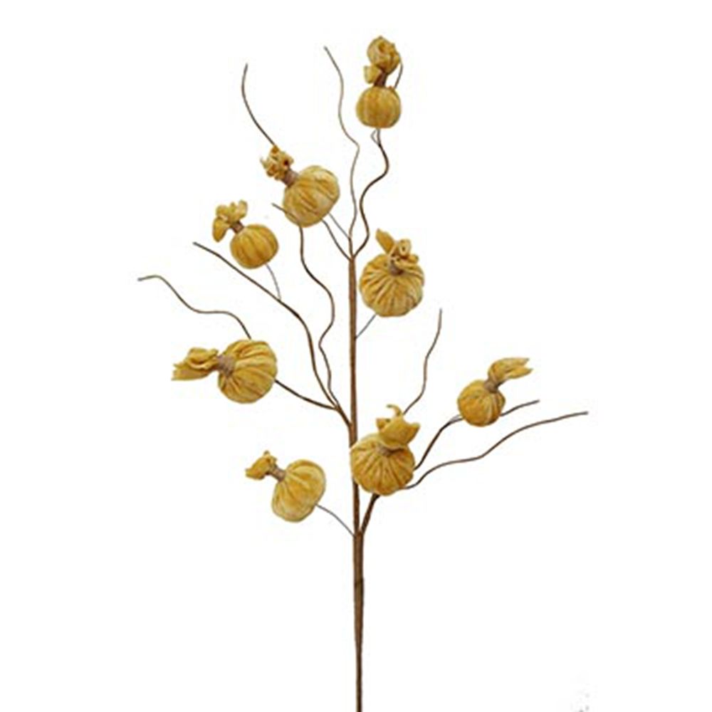 Pumpkin Spray, Botanicals Decor For Harvest Festival Fall Festival &amp; Thanksgiving Table Decorations (Set of 6) - Yellow