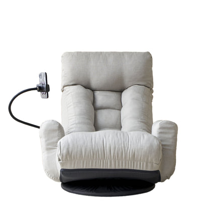 Adjustable Head And Waist Game Chair, Lounge Chair 360 Degree Rotatable - Gray