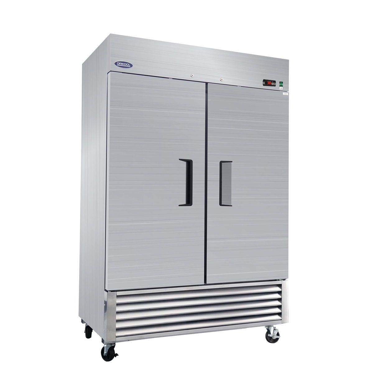 54&quot; Commercial Refrigerator 49 Cu.Ft With 2 Solid Door Reach-In Refrigerators Stainless Steel Etl Approved Upright Fridge Storage - Silver
