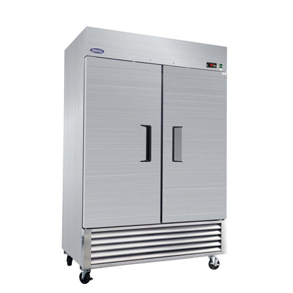 54&quot; Commercial Refrigerator 49 Cu.Ft With 2 Solid Door Reach-In Refrigerators Stainless Steel Etl Approved Upright Fridge Storage - Silver