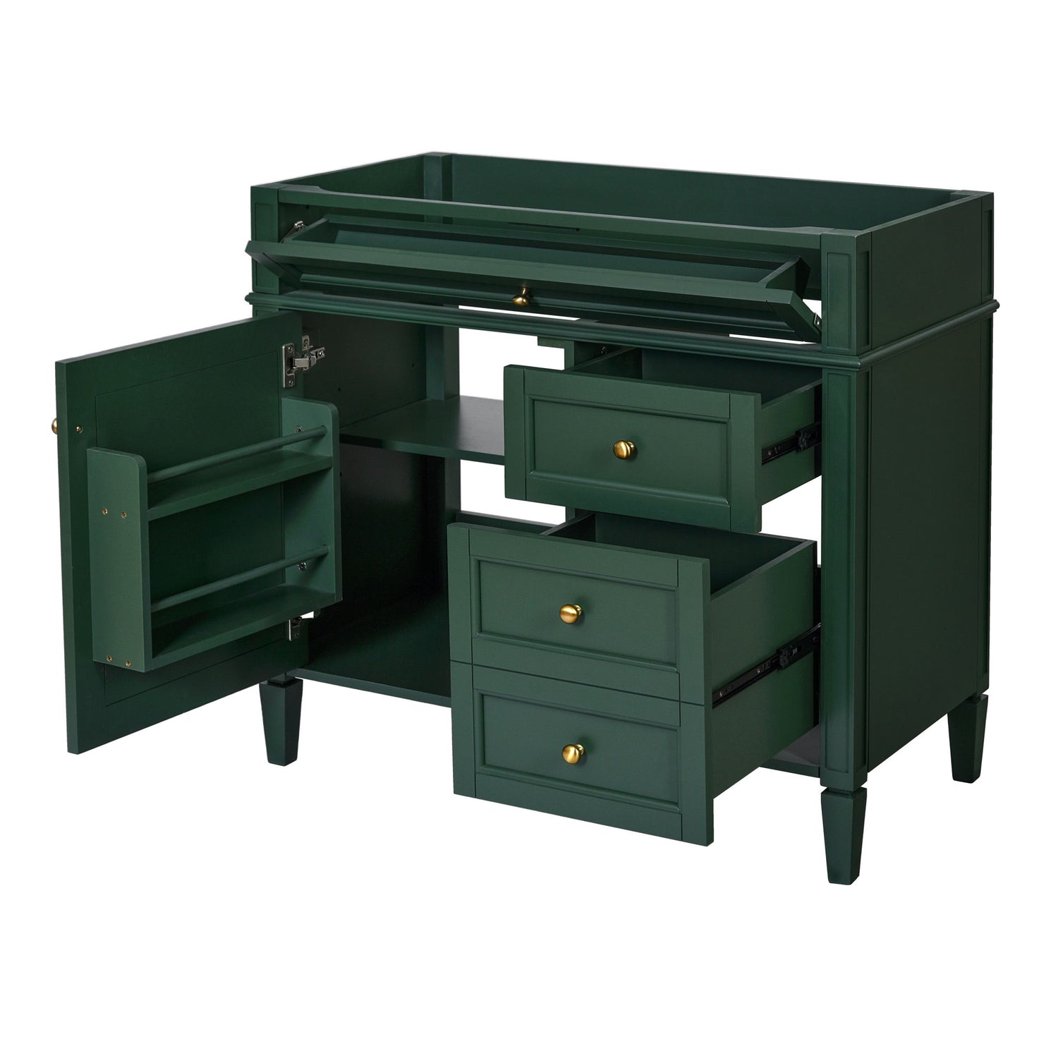 Bathroom Vanity Without Top Sink, Modern Bathroom Storage Cabinet With 2 Drawers And A Tip-Out Drawer