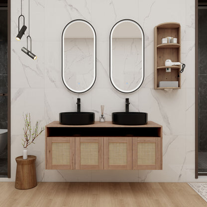 Bathroom Vanity &amp; Art Sink And Storage Rack, Float Mounting Design