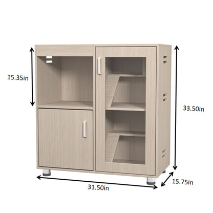 Guinea Pig Cages, 4 Tier Hamster Cage Wood With Storage Cabinet, House For Rat Ch&quot; illa, Openable Top, Acrylic Windows, Living World Deluxe Habitat X-Large - Beige