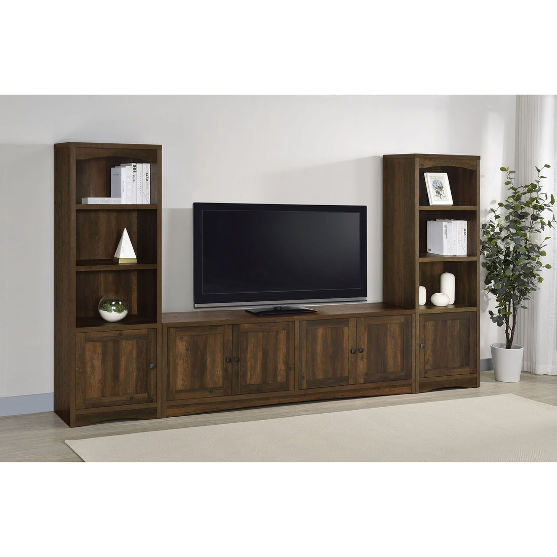 Lunetta - 3 Piece TV Stand With Media Towers - Pine Wood
