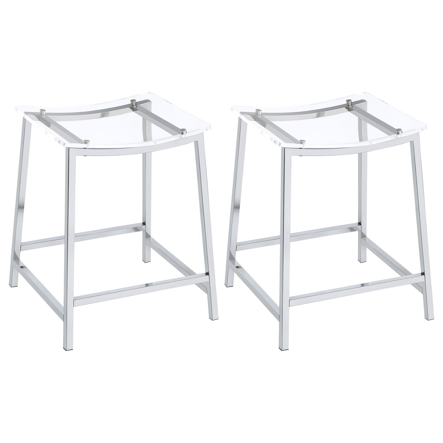 Staten - Backless Counter Stool (Set of 2) - Chrome