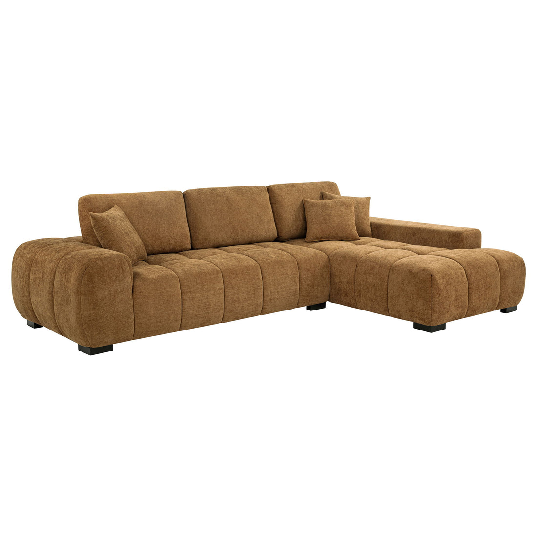 Plather - Sectional Sofa With Chaise - Amber