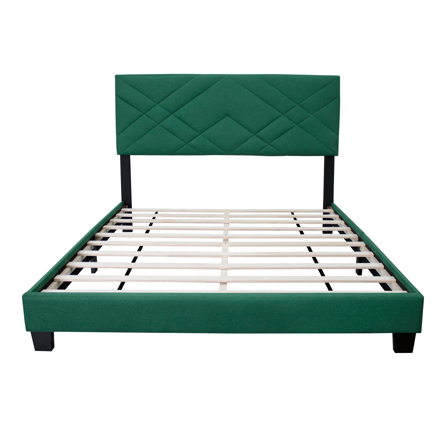 Queen Size Adjustable Upholstered Bed Frame Stain Resistant Cleans Up With A Light Wipe Simple Design Suitable For Any Room