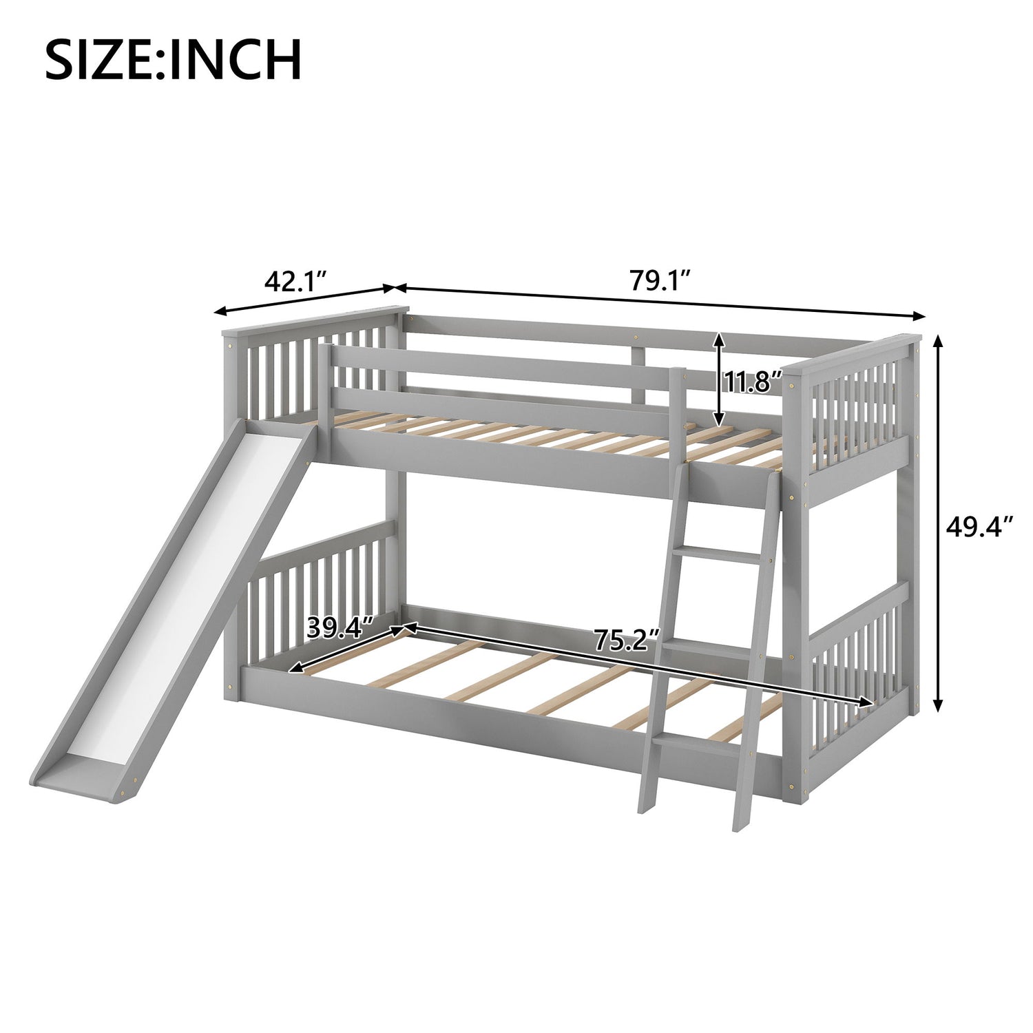 Bunk Bed &amp; Convertible Slide And Ladder