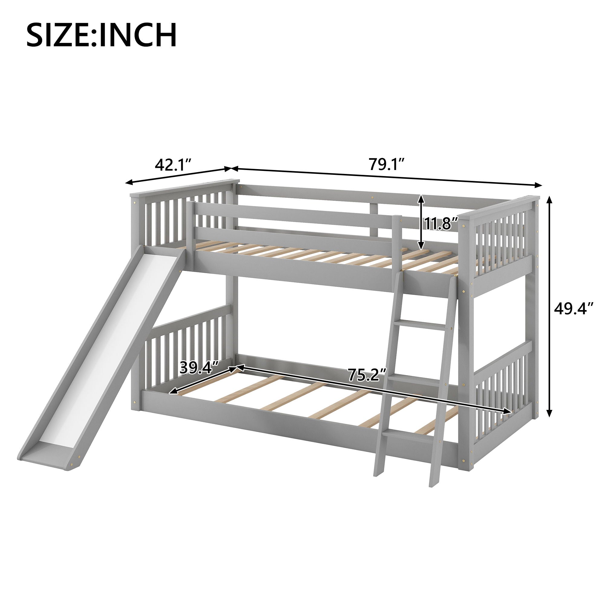 Bunk Bed &amp; Convertible Slide And Ladder