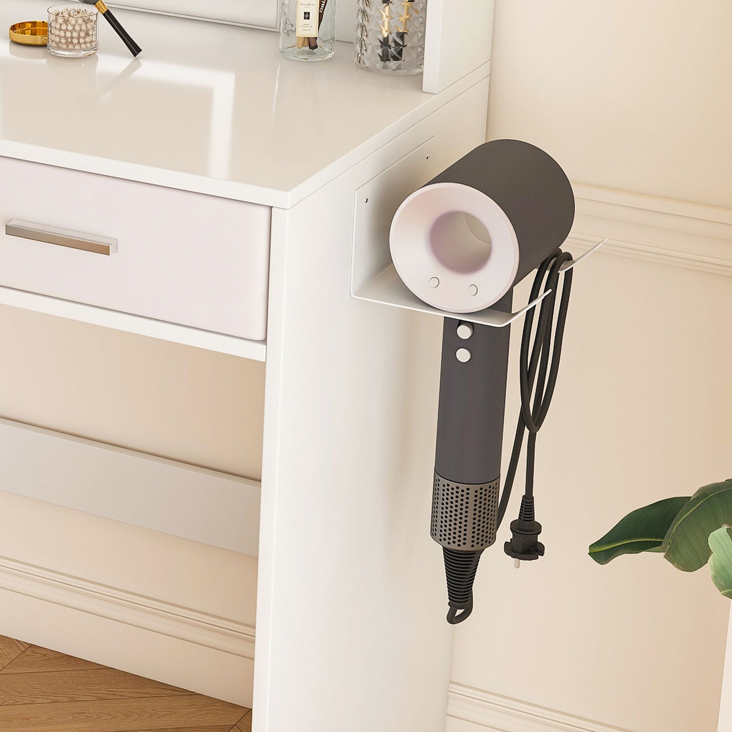 Elegant LED Mirror Vanity Dressing Table With Adjustable Lights, Drawers &amp; Storage - White