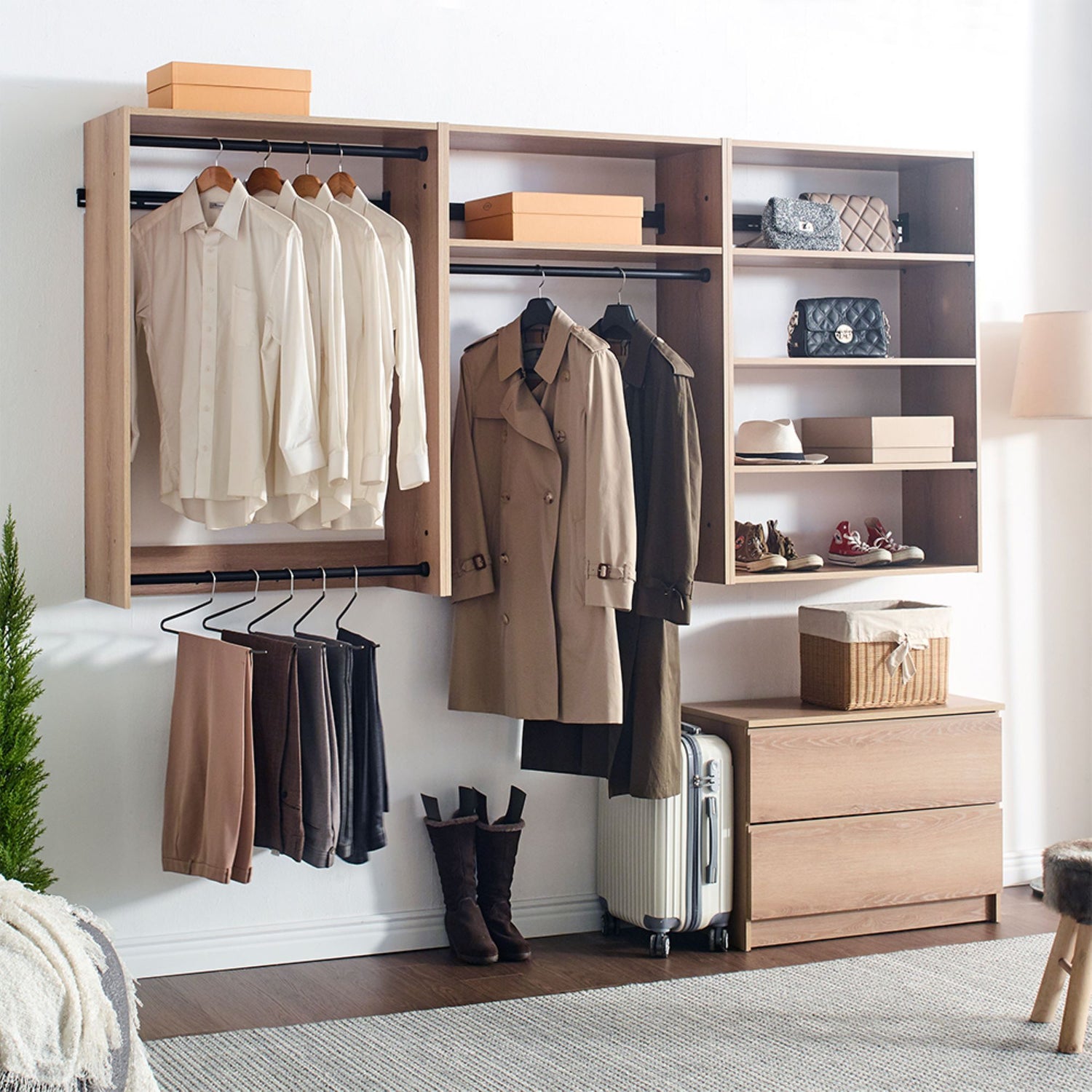 Devi - Wall Mounted Wood Closet System &amp; Modular Units