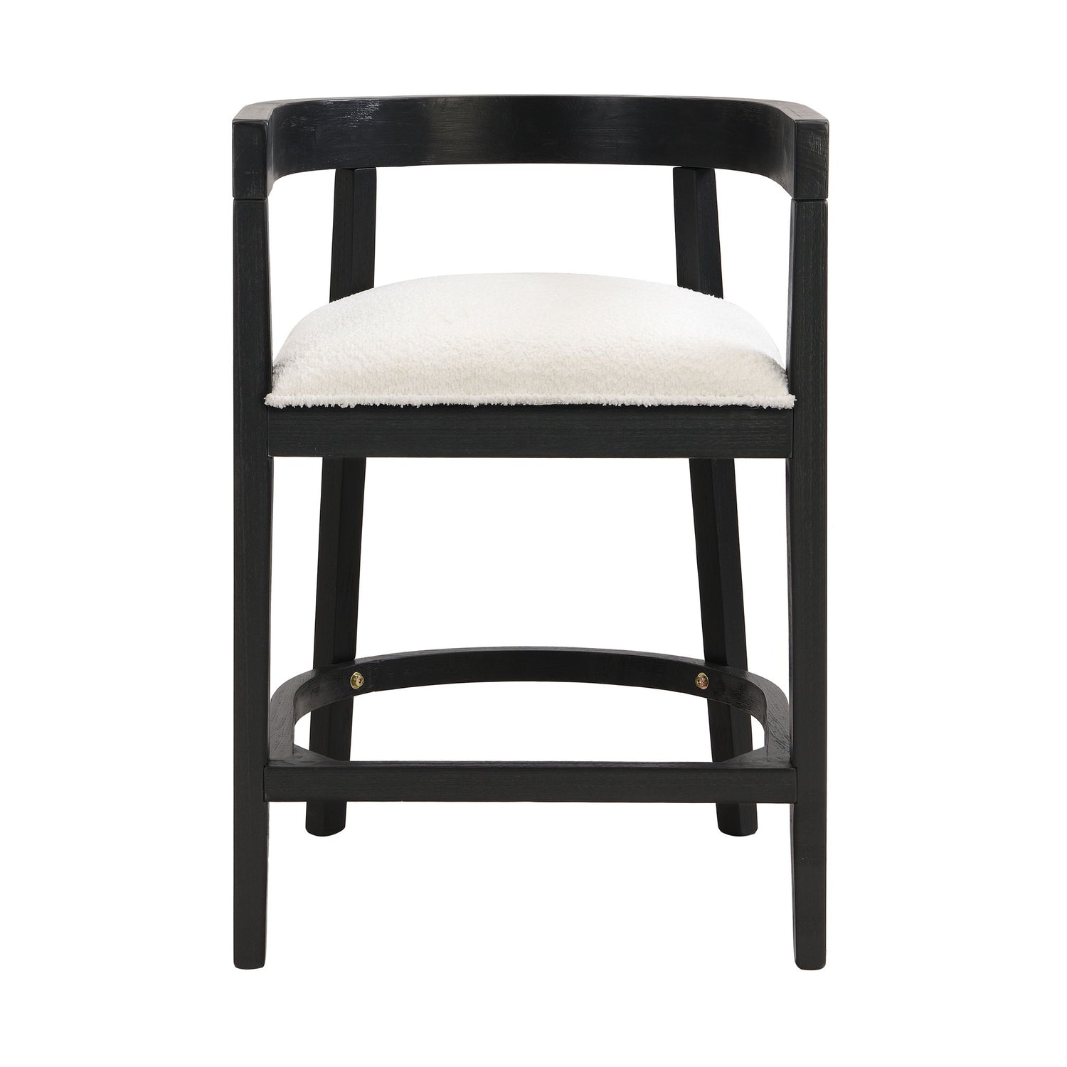 Modern Rubberwood Counter Stool Set With Upholstered Seats