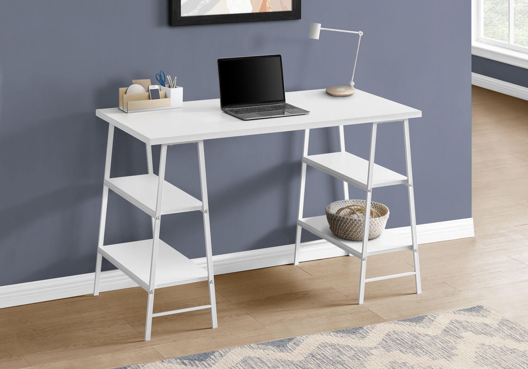 Computer Desk For Home Office, Laptop, Storage Shelves, Contemporary &amp; Modern