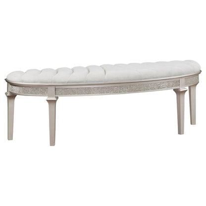 Colwood - Upholstered Curved With Channel Tufting And Slender Tapered Legs - Silver Gray