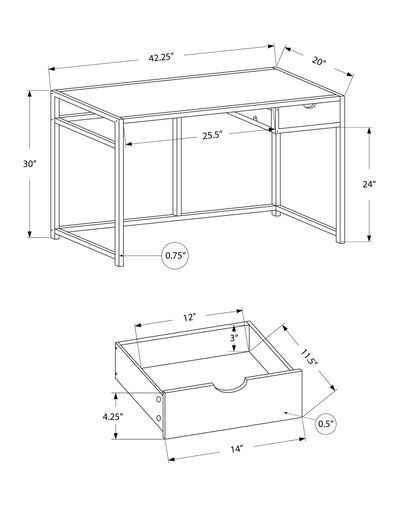 Computer Desk For Home Office, 1 Storage Drawer, Contemporary &amp; Modern
