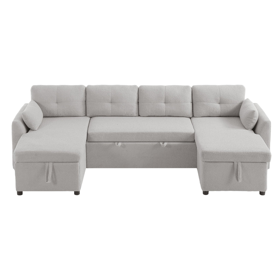U-Shaped Sectional Sofa Bed With Storage And USB Ports