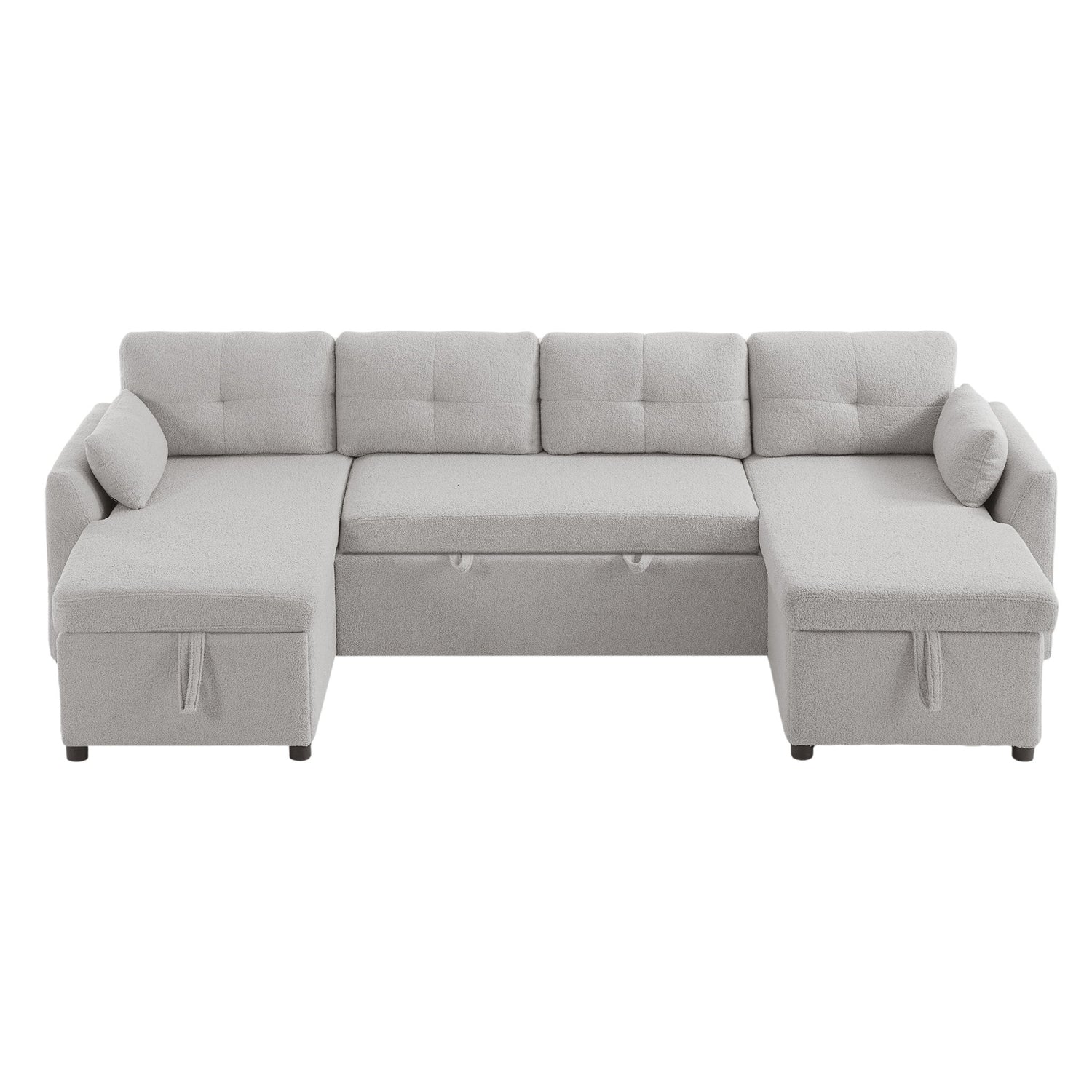 U-Shaped Sectional Sofa Bed With Storage And USB Ports