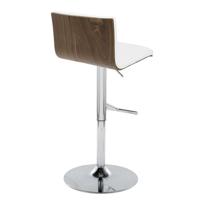 Mason - Contemporary Adjustable Barstool &amp; Swivel With Straight T Footrest (Set of 2)