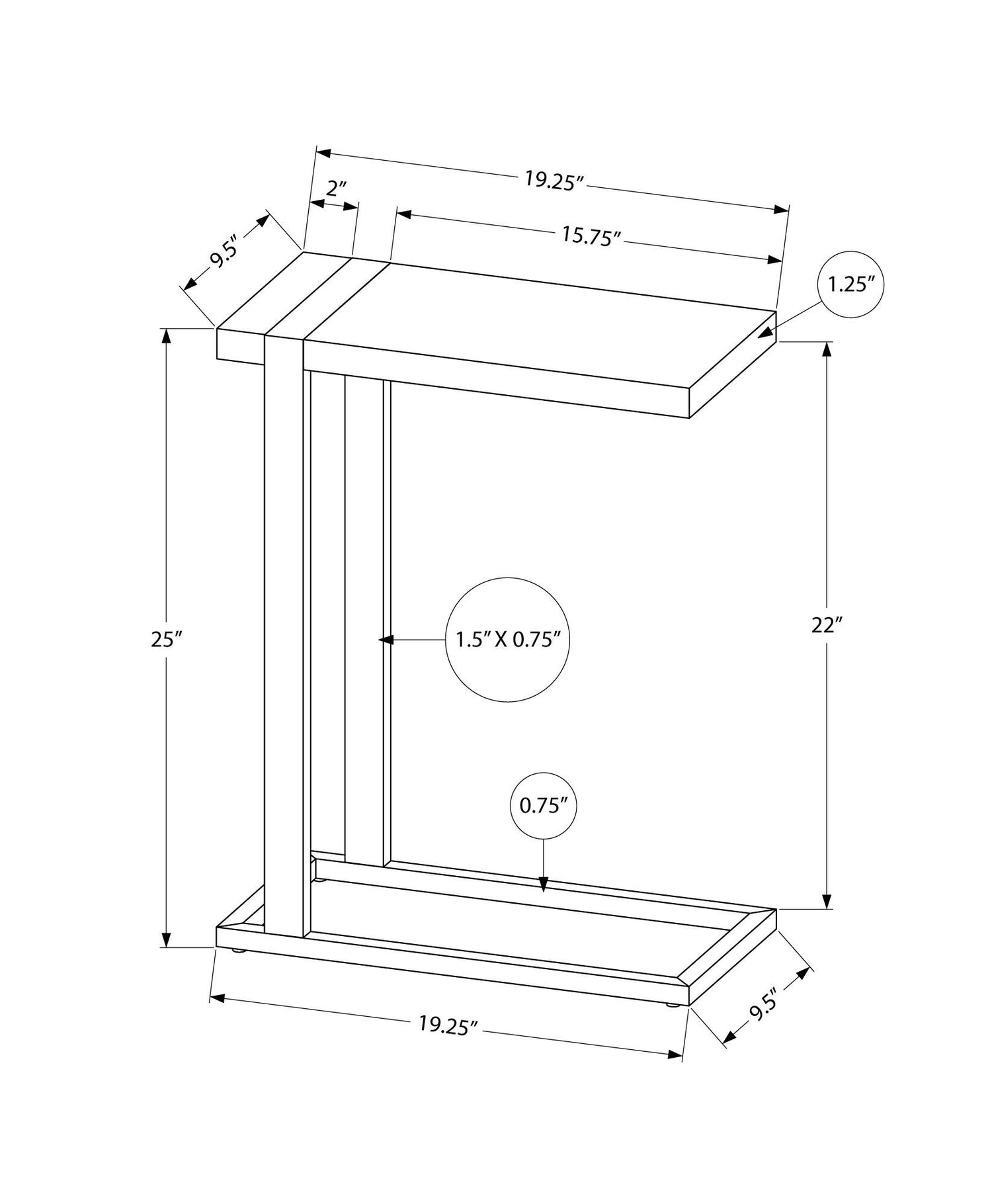 Accent Table, C - Shaped, Contemporary &amp; Modern Stylish Design