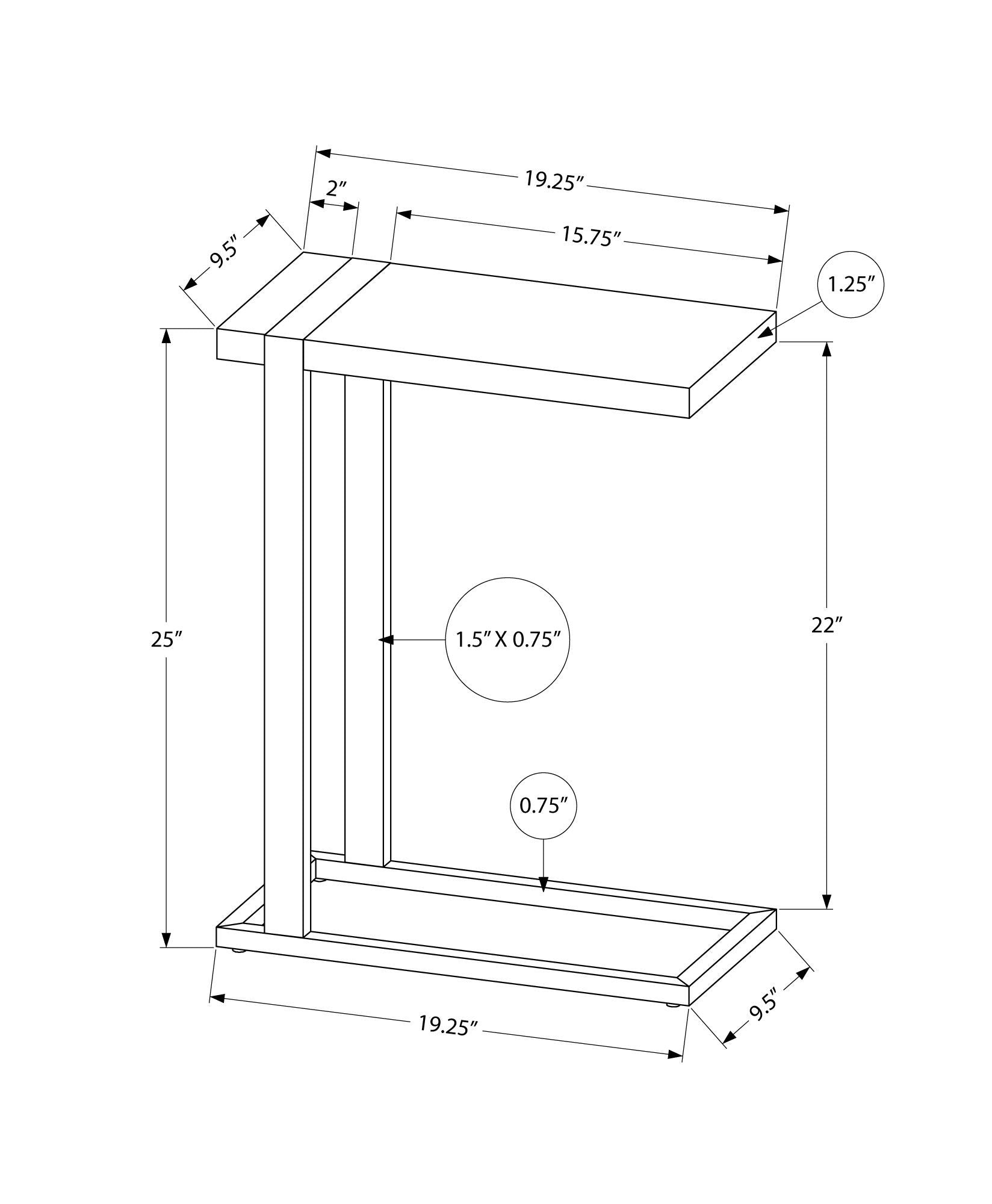 Accent Table, C - Shaped, Contemporary &amp; Modern Stylish Design