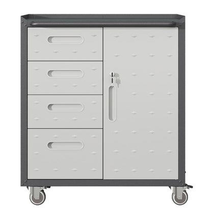 Sturdy Metal Tool Storage Cabinet With Wheels Durable Garage, Office &amp; Home Organizer Steel