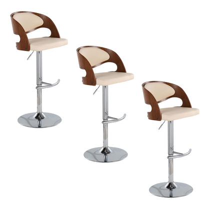 Pino - Mid Century Modern Adjustable Barstool &amp; Swivel With Rounded T Footrest (Set of 2)